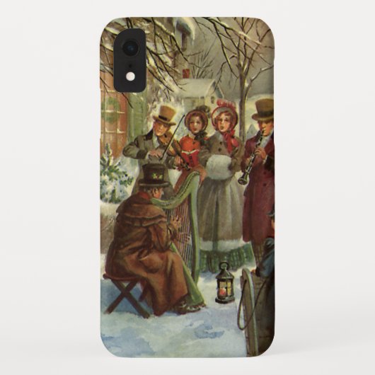 ヴィンテージクリスマス、ビクトリアンミュージシャンカロリング Case-Mate iPhoneケース (裏面)