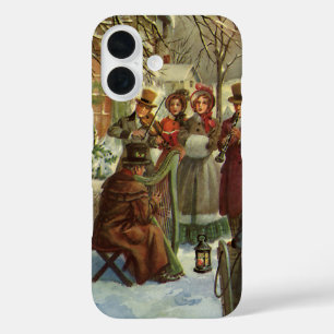 ヴィンテージクリスマス、ビクトリアンミュージシャンカロリング iPhone 16ケース