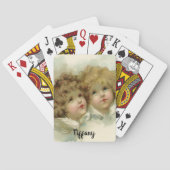 ヴィンテージクリスマス、ビクトリアン天使の雲 トランプ (裏面)