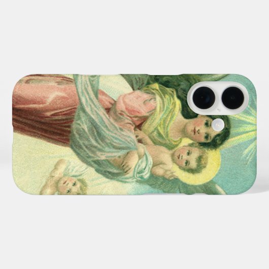 ヴィンテージクリスマス、ビクトリア時代の天使と幼児イエス Case-Mate iPhoneケース (裏面 (横))