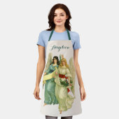 ヴィンテージクリスマス、ビクトリア時代の天使 エプロン (着用した状態)