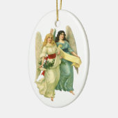 ヴィンテージクリスマス、ビクトリア時代の天使 セラミックオーナメント (左)