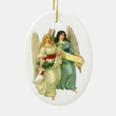ヴィンテージクリスマス、ビクトリア時代の天使 セラミックオーナメント (裏面)