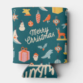 ヴィンテージクリスマス：フェスティバルイラストレーション。 缶クーラー (裏面)