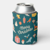 ヴィンテージクリスマス：フェスティバルイラストレーション。 缶クーラー (缶裏面)