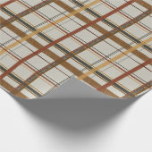 ヴィンテージクリスマス |プレイド |レッド&クリーム&タン ラッピングペーパー (角)