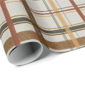 ヴィンテージクリスマス |プレイド |レッド&クリーム&タン ラッピングペーパー (ロールコーナー)