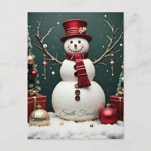 ヴィンテージクリスマス - ホリデーカード シーズンポストカード (正面)