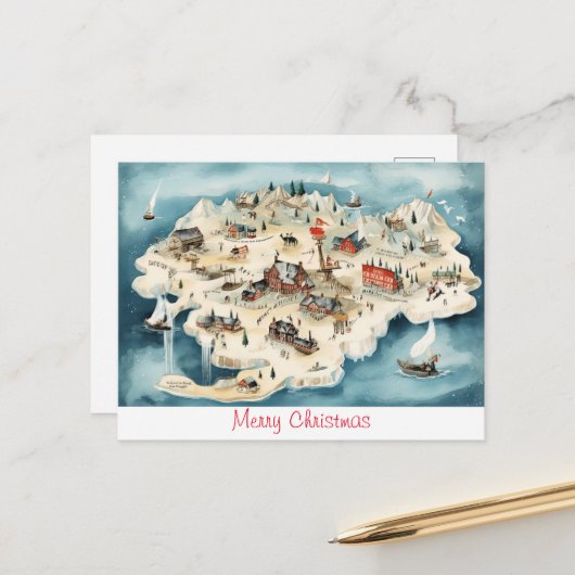 ヴィンテージクリスマス ポストカード (正面/裏面インサイチュ)