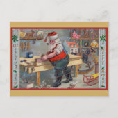 ヴィンテージクリスマス ポストカード - サンタのワークショップ (正面)