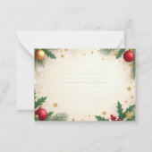 ヴィンテージクリスマス ポストカード ホリーと雪の結晶 (裏面)