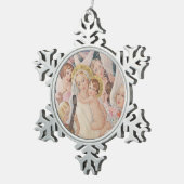 ヴィンテージクリスマス、マドンナと子供(1935) スノーフレークピューターオーナメント (右)