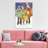 ヴィンテージクリスマス、ミュージシャンと音楽 キャンバスプリント (インサイチュ (リビング))