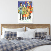 ヴィンテージクリスマス、ミュージシャンと音楽 キャンバスプリント (インサイチュ (寝室))