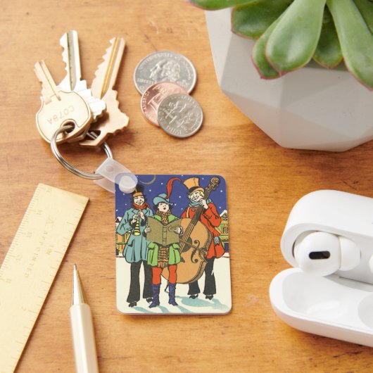 ヴィンテージクリスマス、ミュージシャンと音楽 キーホルダー (デスク)
