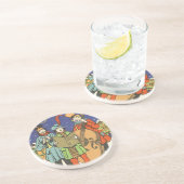 ヴィンテージクリスマス、ミュージシャンと音楽 コースター (側面)