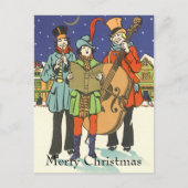 ヴィンテージクリスマス、ミュージシャンと音楽 シーズンポストカード (正面)