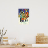 ヴィンテージクリスマス、ミュージシャンと音楽 ポスター (キッチン)