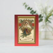 ヴィンテージクリスマス、メアリーとベビーイエス シーズンポストカード (スタンド正面)