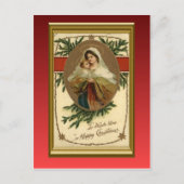 ヴィンテージクリスマス、メアリーとベビーイエス シーズンポストカード (正面)