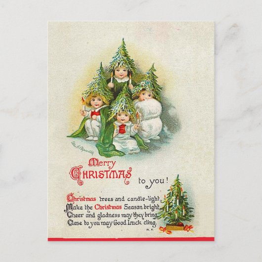 ヴィンテージクリスマス – メリークリスマス シーズンポストカード (正面)