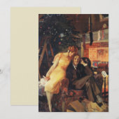 ヴィンテージクリスマス ラブ&ロマンス カップル シーズンカード (正面/裏面)