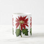 ヴィンテージクリスマス、レッドポインセチア冬の植物 コーヒーマグカップ (中央)