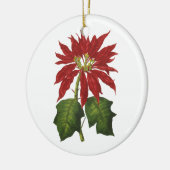 ヴィンテージクリスマス、レッドポインセチア冬の植物 セラミックオーナメント (左)