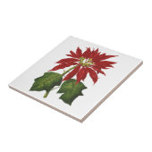 ヴィンテージクリスマス、レッドポインセチア冬の植物 タイル (側面)