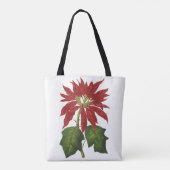 ヴィンテージクリスマス、レッドポインセチア冬の植物 トートバッグ (裏面)