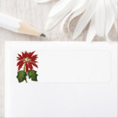 ヴィンテージクリスマス、レッドポインセチア冬の植物 ラベル (インサイチュ)