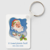ヴィンテージクリスマス、レトロすてきサンタクロース キーホルダー (裏面)