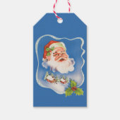 ヴィンテージクリスマス、レトロすてきサンタクロース ギフトタグ (正面)