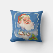 ヴィンテージクリスマス、レトロすてきサンタクロース クッション (正面)