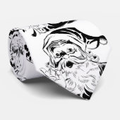 ヴィンテージクリスマス、レトロすてきサンタクロース、ブラック ネクタイ (ロール)