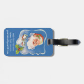 ヴィンテージクリスマス、レトロすてきサンタクロース ラゲッジタグ (裏面横)