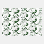 ヴィンテージクリスマス、レトロすてきサンタクロース ラッピングペーパーシート (正面2)