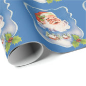 ヴィンテージクリスマス、レトロすてきサンタクロース ラッピングペーパー (ロールコーナー)