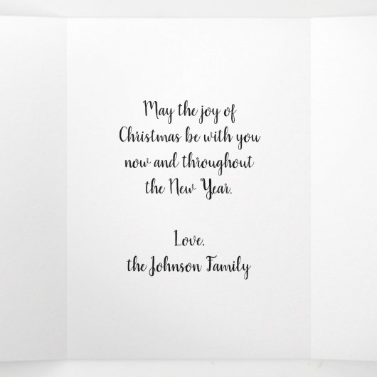 ヴィンテージクリスマス、レトロすてきサンタクロース 三つ折りクリスマスカード (内部中)