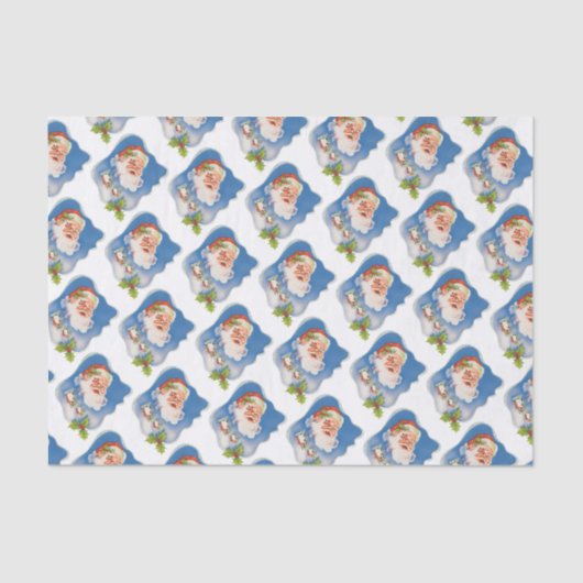 ヴィンテージクリスマス、レトロすてきサンタクロース 薄葉紙 (正面)