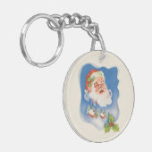 ヴィンテージクリスマス、レトロで楽しいサンタクロース キーホルダー (正面左)