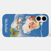 ヴィンテージクリスマス、レトロなジョリーサンタクロース Case-Mate iPhoneケース (裏面 (横))