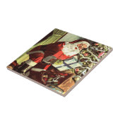 ヴィンテージクリスマス、レトロサンタクロースとプレゼント タイル (側面)