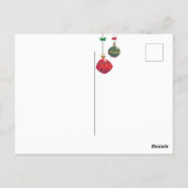 ヴィンテージクリスマス、レトロサンタクロースとプレゼント ポストカード (裏面)