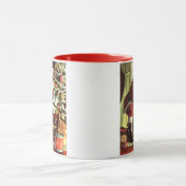 ヴィンテージクリスマス、レトロサンタクロースとプレゼント マグカップ (中央)