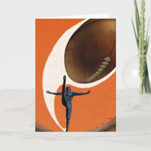 ヴィンテージクリスマス、レトロスポーツサッカーキッカー シーズンカード (正面)