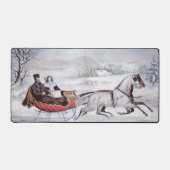 ヴィンテージクリスマス、ロード・ウィンター、スレイホース デスクマット (正面)