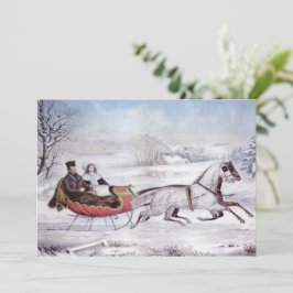 ヴィンテージクリスマス、ロード・ウィンター、スレイホース 招待状