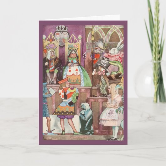 ヴィンテージクリスマス。不思議の国のおとぎ話のアリス シーズンカード (正面)