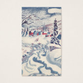 ヴィンテージクリスマス、冬の村の雪景色 (正面)